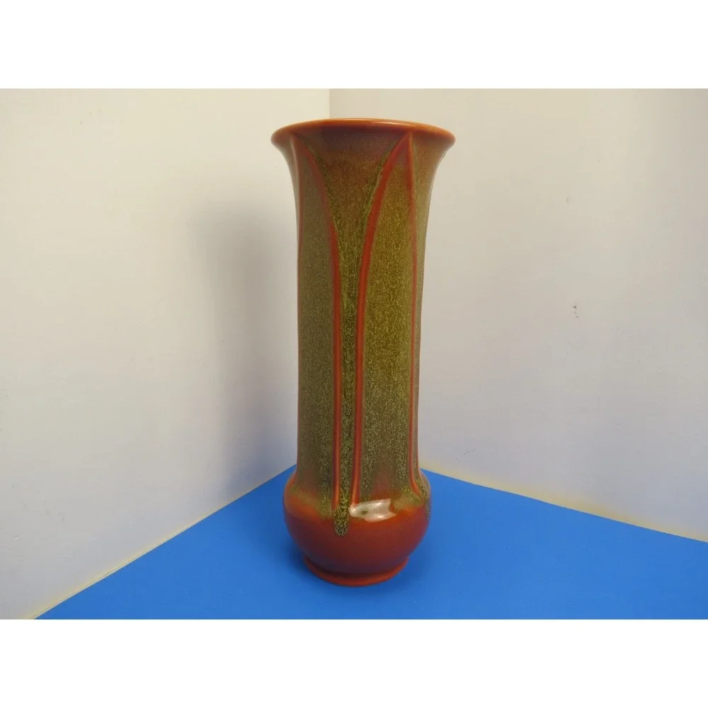 Pristine 2013 Rookwood ANGELICA Art Deco Vase Reddish Brown 11.5